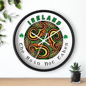 Irish Themed Wall Clock, Celtic Decor, St Patricks Day Gift, Home Decoration, Timepiece