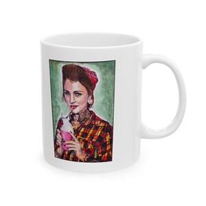 Artistic Ceramic Mug, Whimsical Drinkware for Art Lovers, Unique Gifts, Collectible Coffee Mugs, Creative Home Decor, Perfect for Birthdays