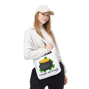St Patrick&#39;s Day Tote Bag - Irish Gifts for Shopping, Ireland Lover Gift, Shamrock Reusable Bag, Lucky Charm Eco Bag, Celtic Tote, Paddy&#39;s