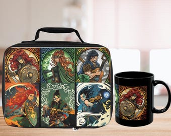 Sac à lunch d'anime celtique irlandais : fourre-tout réutilisable éclatant pour les amateurs d'art