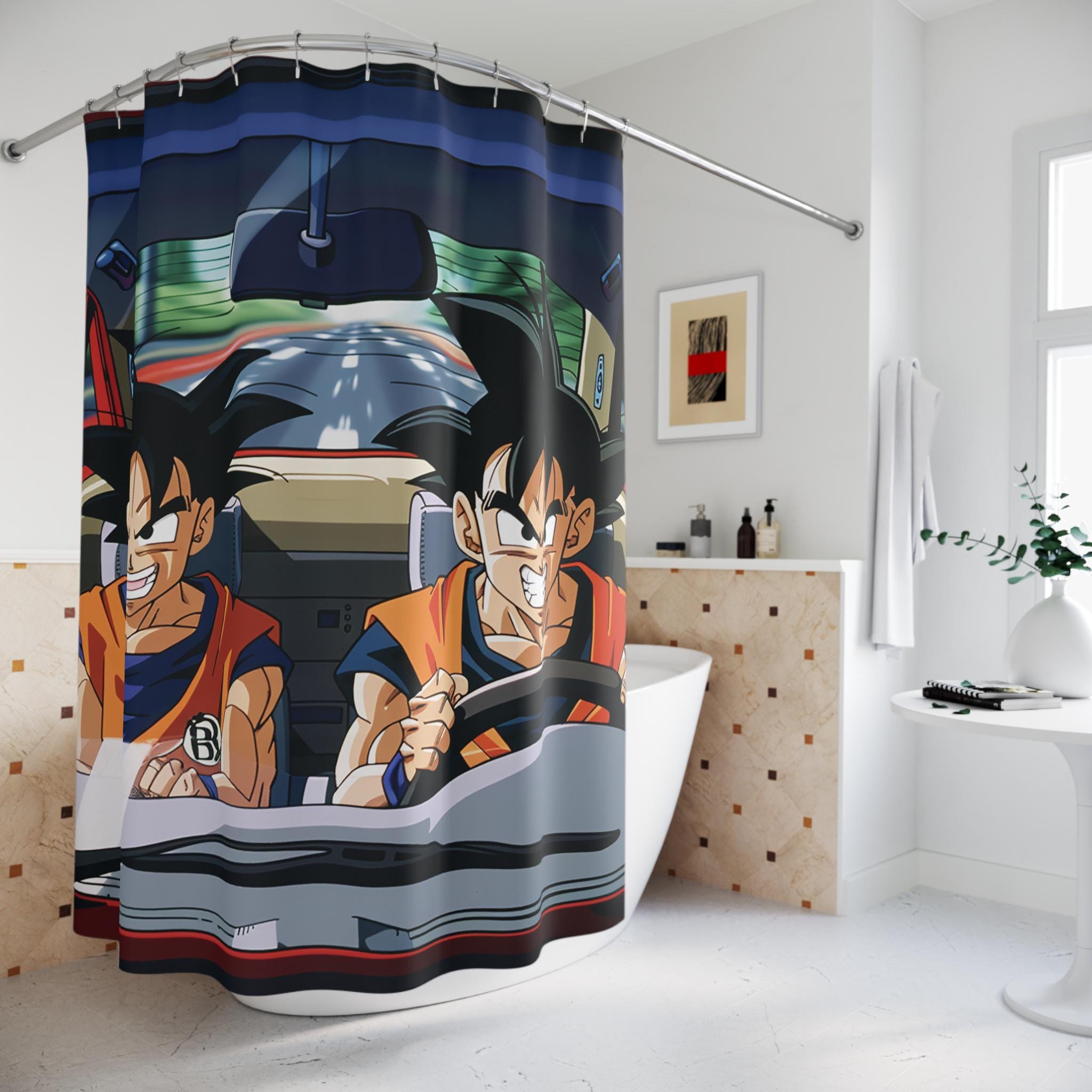 アニメ柄シャワーカーテン：楽しいオタク系バスルームデコレーション