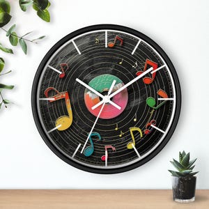 Vintage Vinyl Record Wall Clock: Retro Music Decor, 10&quot;