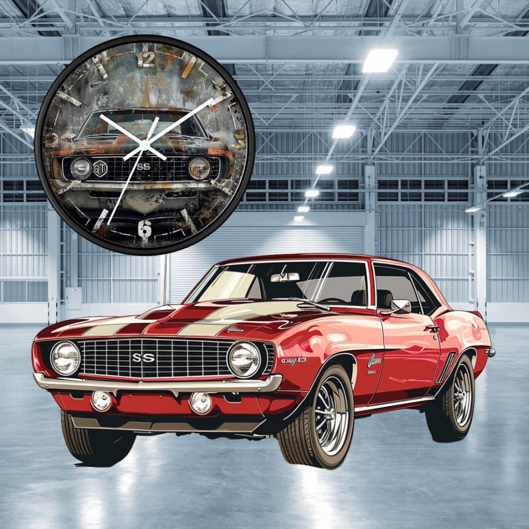 ヴィンテージカー用壁掛け時計、レトロな自動車装飾、車好きへのギフト