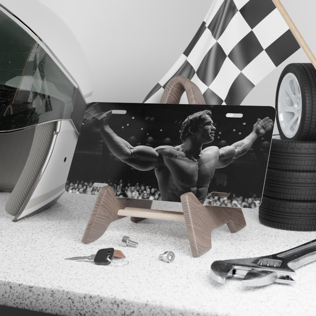 GYM Inspiration Bodybuilder Pose Vanity Plate | Muscle Fitness License ...