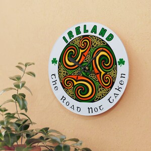 Celtic Knot Acrylic Wall Clock: Irish Home Decor, Unique Timepiece