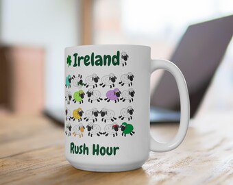Humour irlandais, motif mouton Mug | Tasse en céramique trèfle de la Saint-Patrick