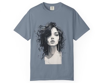 Pencil Sketch Woman T-shirt | Artist Drawing Portrait