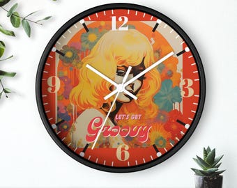 Reloj de pared estilo retro de los años 70 / Reloj de cocina moderno y original de mediados de siglo
