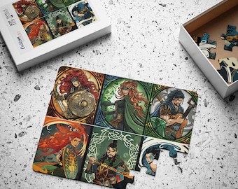 Celtic Warriors Jigsaw Puzzle for Kids | Irish Heritage Learning Toy, Cartoon Characters