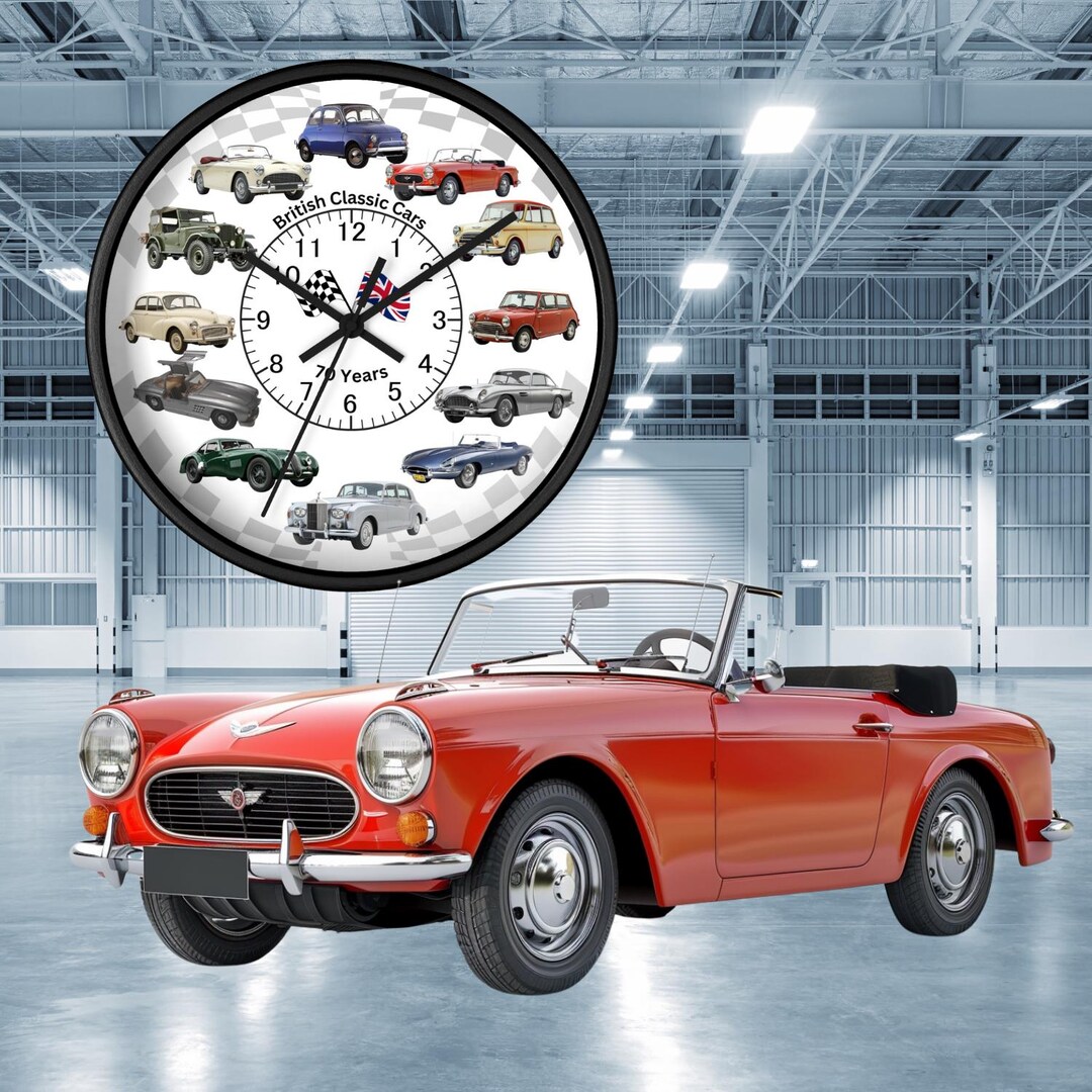 British Classic Cars Collection, Wall Clock, A Celebration of Over 70 ...