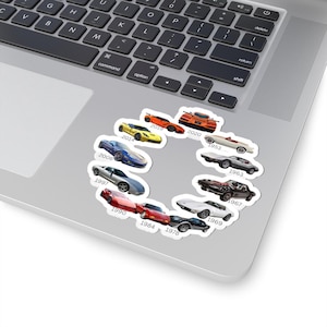 Corvette Evolution Sticker Sheet Kiss-Cut Stickers | Classic to Modern Corvette Decals