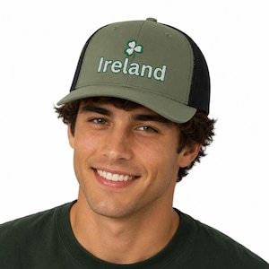 Irland Kleeblatt bestickte Snapback Cap | St. Patrick's Day Trucker Kappe
