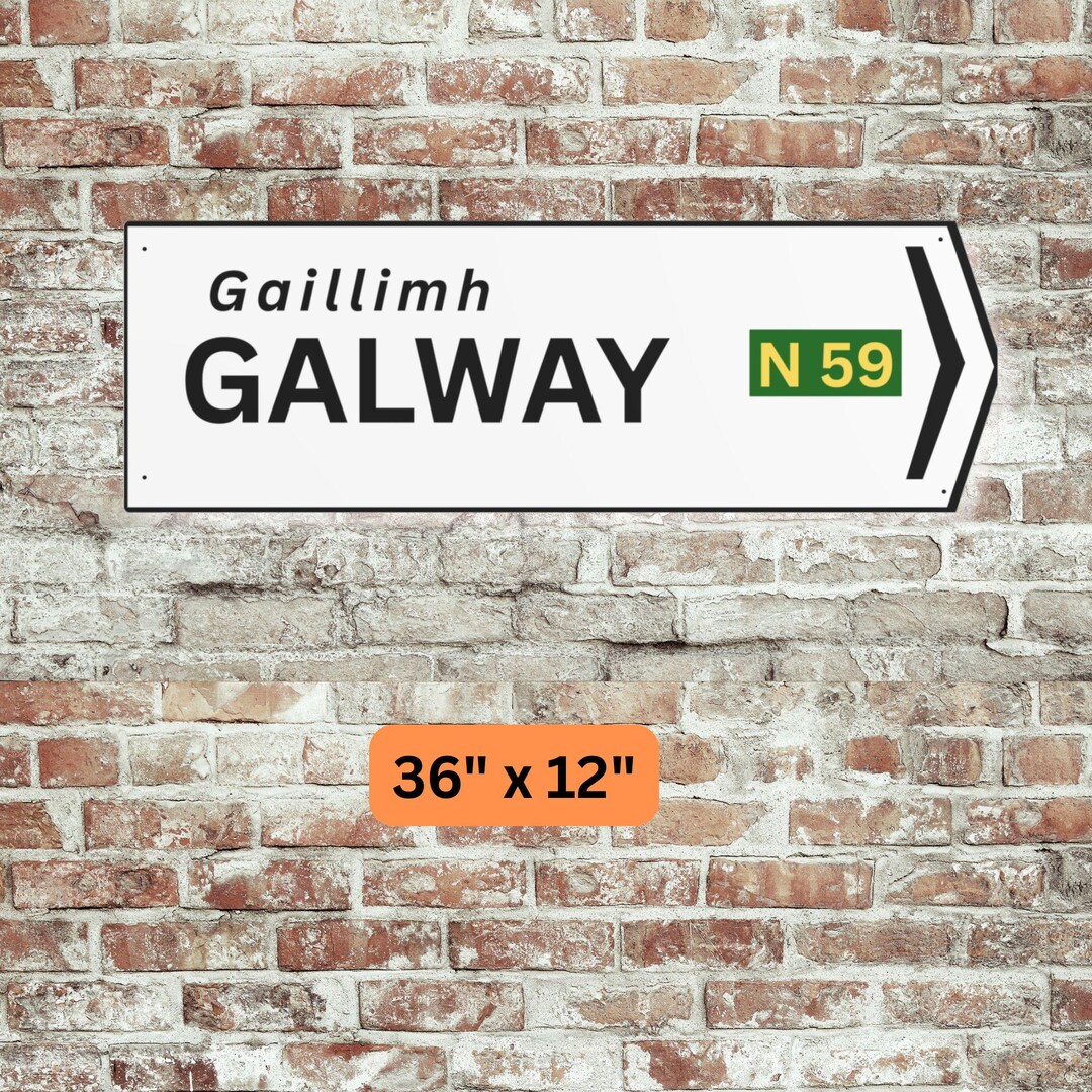 Plaque Métal Décorative Galway Irlande - Style Rétro, Effet Vintage - 20x30 Cm - Pour Garage, Bar, Salon - Décoration Murale - 13