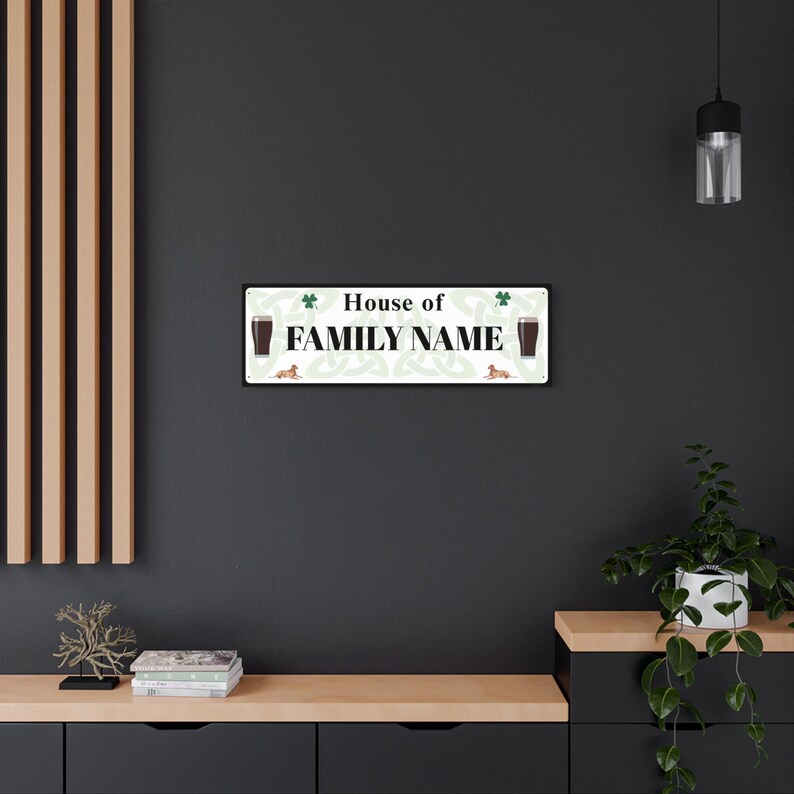 Enseigne d'art personnalisée en métal, décor de nom de famille inspiré de la Guinness image 6