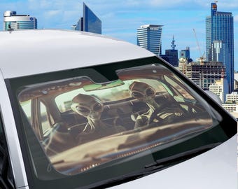 Protetor solar para carro UFO: design alienígena, proteção UV