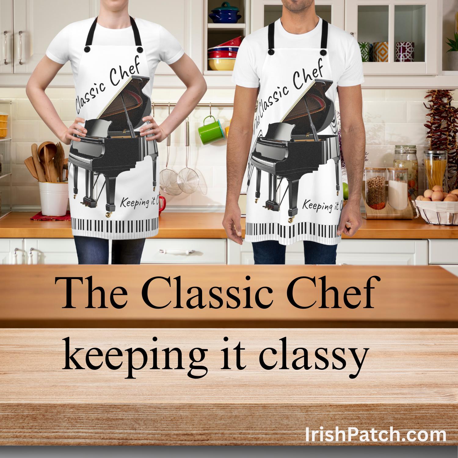 Tablier de chef piano : accessoire de cuisine musical, cadeau de cuisine