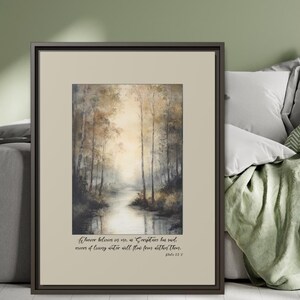 Psalm 23 Framed Canvas Art, Scripture Print, Christian Wall Decor, Bible Verse Canvas, Religious Home Decor, Matte Canvas Print, Faith Gift