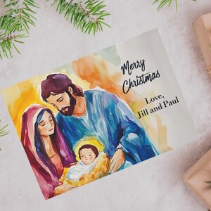 Ensemble de cartes de Noël personnalisées | Lot de cartes de vœux aquarelles, cartes de joyeux Noël, lot de cartes de Noël en vrac, voeux de Noël personnalisés
