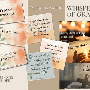 Printable Prayer Board Kit, Prayer Cards, Christian Wall Collage, Bible Verses, Scripture and Prayer Inspiration, Instant Download,