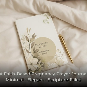 Handmade by God Pregnancy Journal • Christian Pregnancy Prayer Journal • Gift for First-Time Moms • Scripture Devotional Baby Keepsake