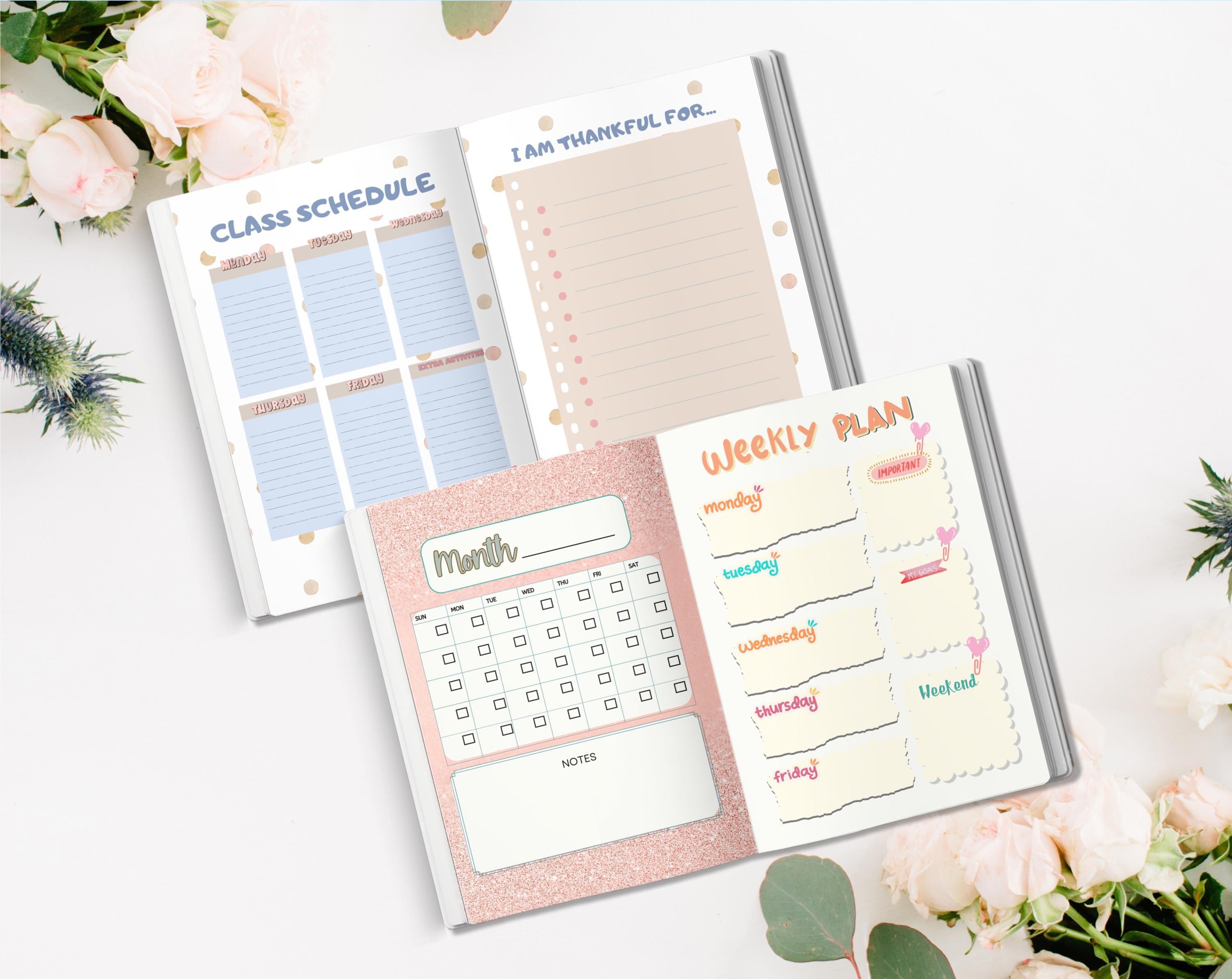 Girl Planner 6 Month Undated Daily Weekly Monthly Organizer for Teen ...