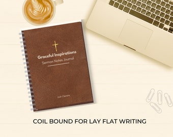 Personalized Devotional Sermon Notes Journal: Graceful Inspirations, Verse map scriptures, Church Notes, Gift for Mom, Confirmation Gift