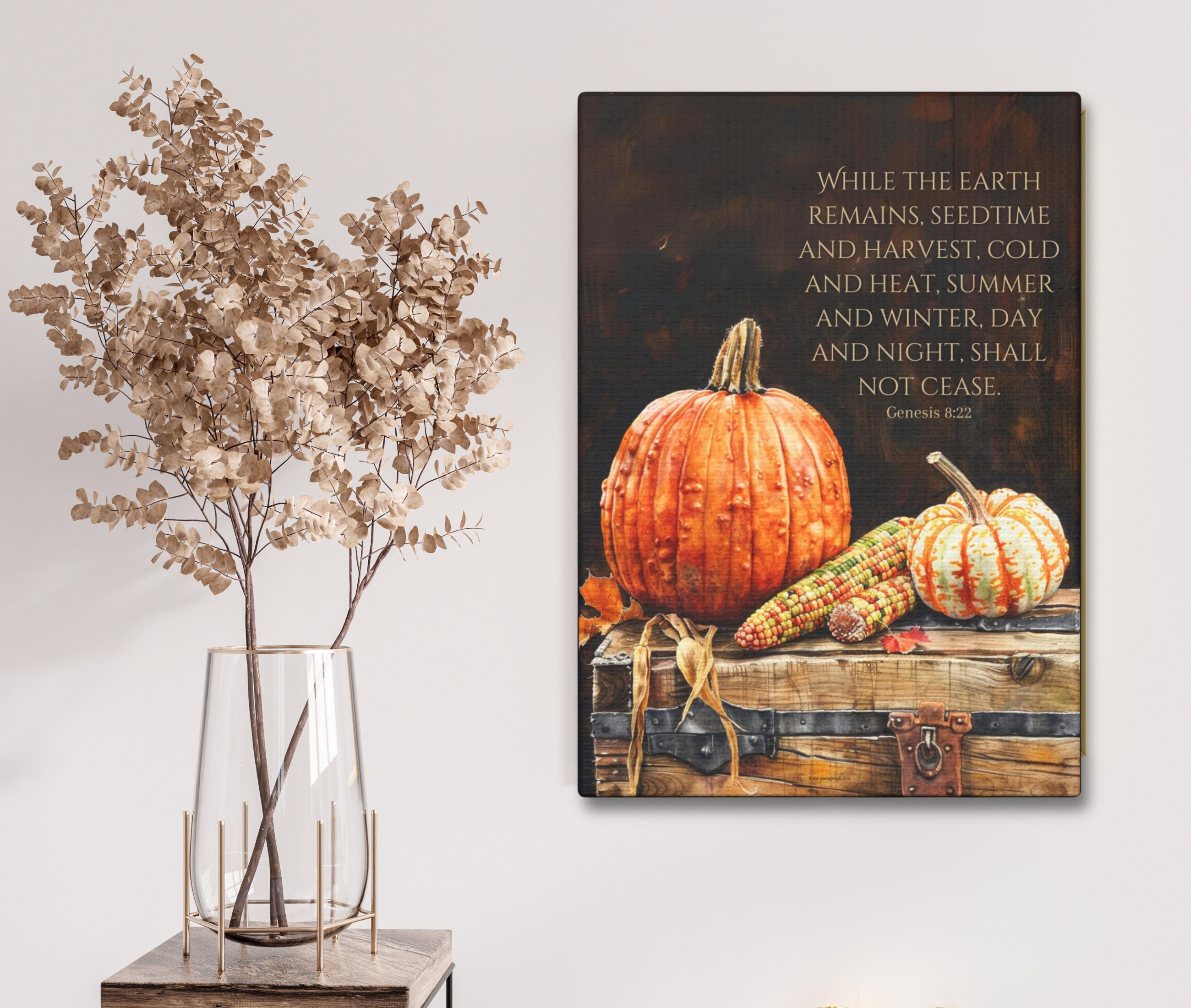 Pumpkin & Corn Canvas Print – Farmhouse Fall Scripture Wall Art - Etsy