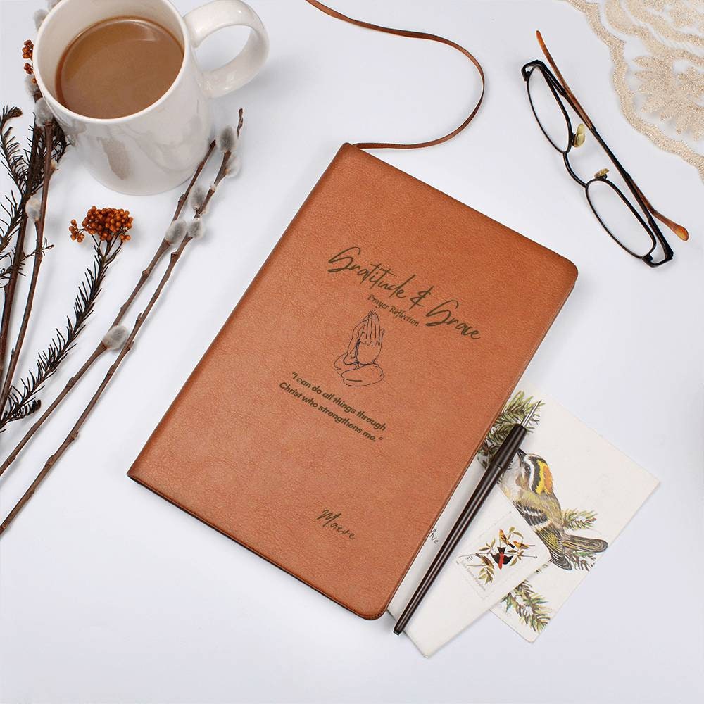 Personalized Leather Prayer Journal, Gratitude & Devotional Journal, Custom Christian Gifts, Bible Study Notebook, Catholic Devotional Gift