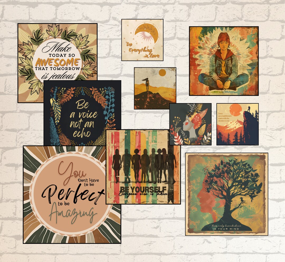 Motivational Posters Set of 10 PRINTABLES Square, Inspirational Wall ...