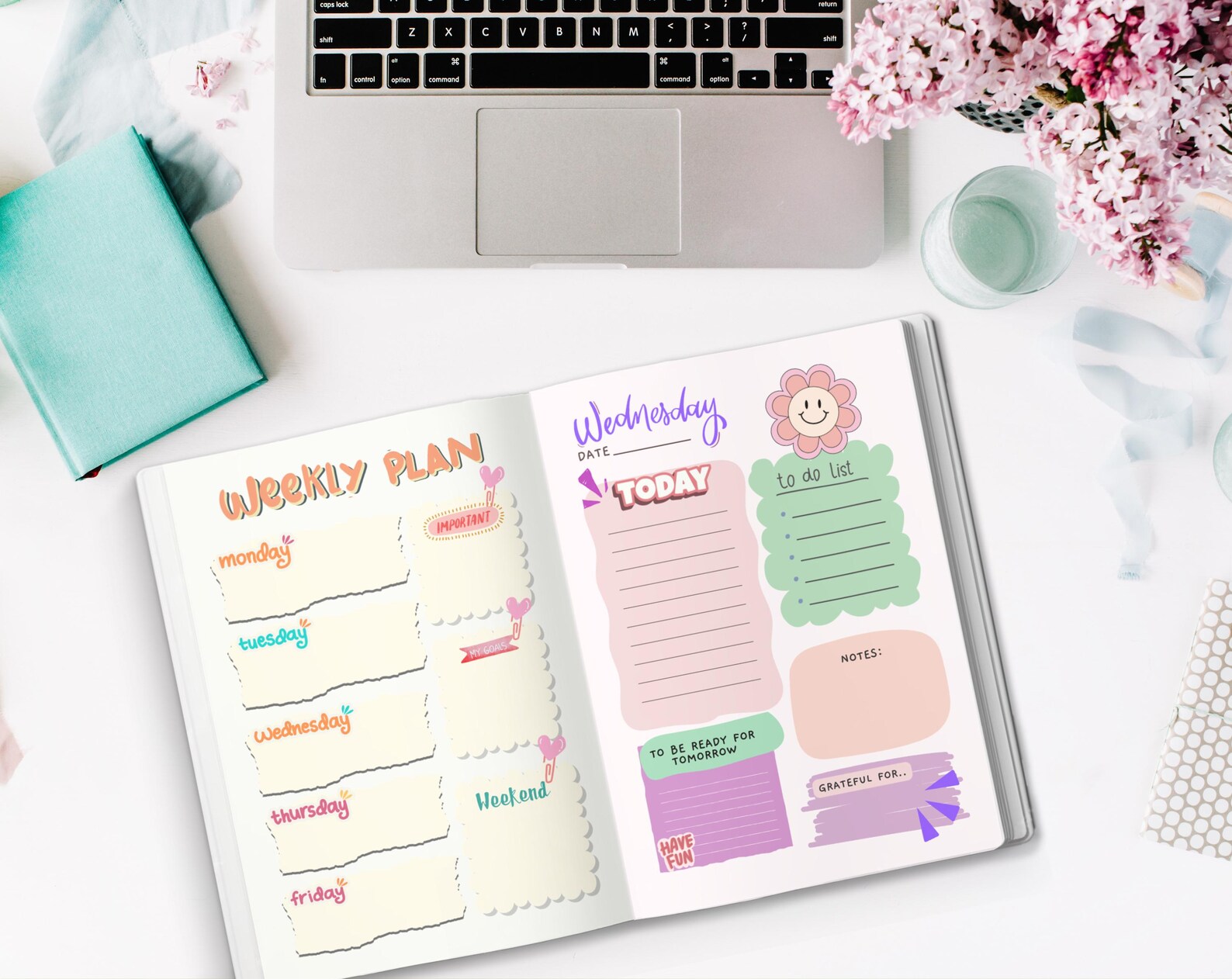Girl Planner 6 Month Undated Daily Weekly Monthly Organizer for Teen ...