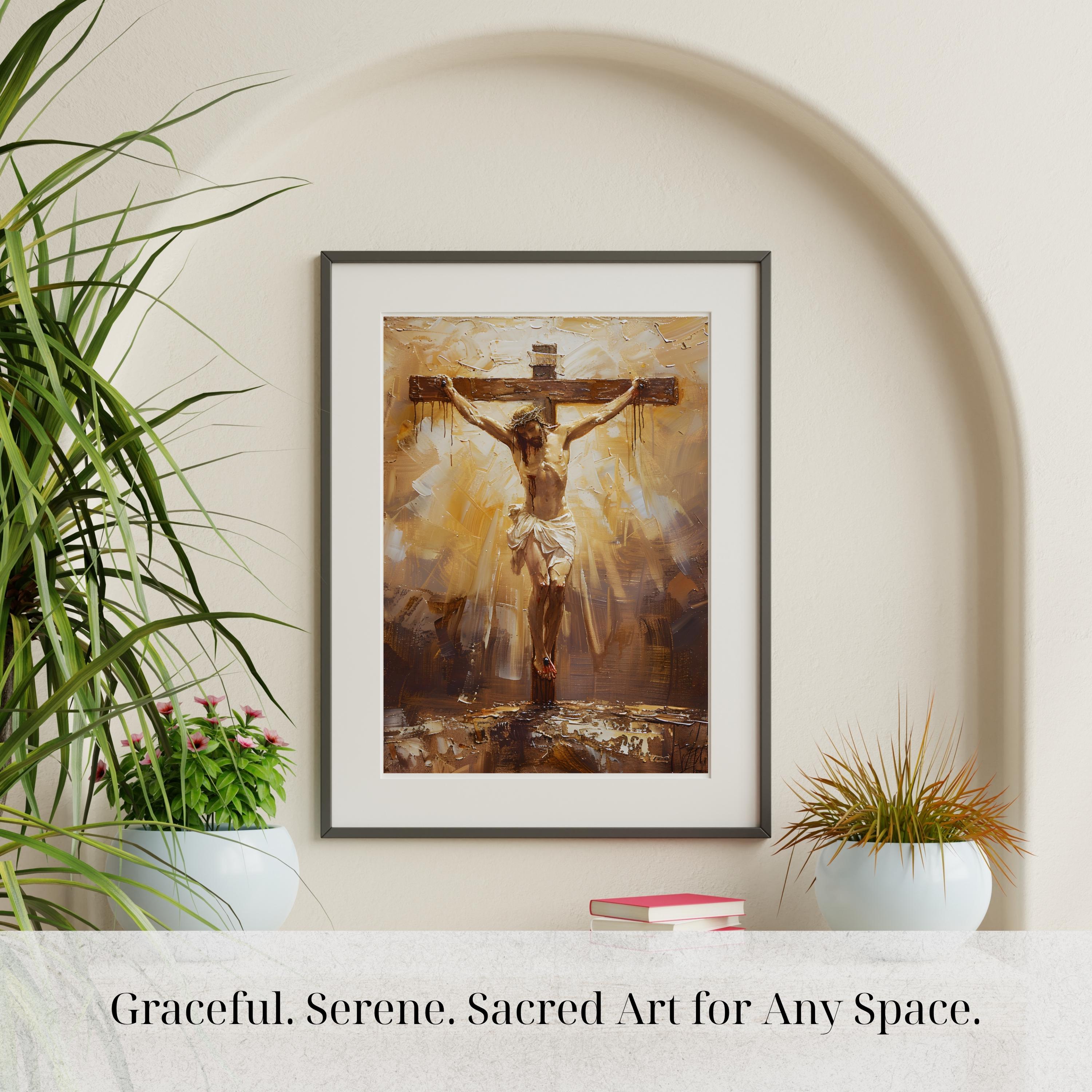 Jesus on the Cross Fine Art Print, Crucifixion Art, Archival Paper ...