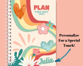 Personalized Planner - 6 Month Daily, Weekly and Monthly Organizer for Girls & Teens, 2025 Coil Bound Agenda, Inspiring Quotes, Goal Setting