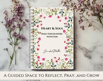 Diario de oración católico personalizado: Cuaderno devocional floral
