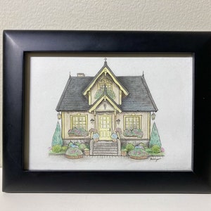 Original Custom Photo to Art, Hand Drawn Building or House Illustration, Personalized Gift