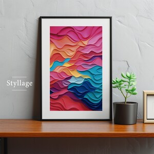 Sea of Paint. Digital Artwork Wall Art Print Now Home Office Decor