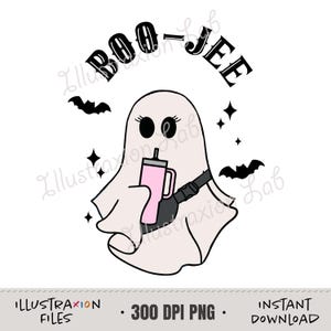 Boojee Ghost | PNG | Pink Stanley Style Cup | Lululemon Style Crossbody | Boo-jee | Cute Halloween | Trendy Fall | Funny | Digital Download