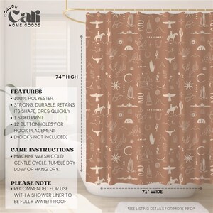 christmas gift, western bath curtain gift for family, nature lover new home gift wild west cowboy cowgirl rustic bath shower decor scenic stylish desert decor housewarming present, cactus desert horse mountain snake shower tub curtain bull head