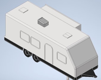 Archivo digital de remolque de viaje a escala Ho