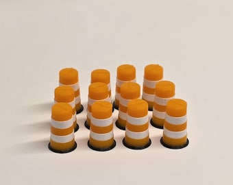 Barriles de señalización de tráfico a escala HO (1:87)