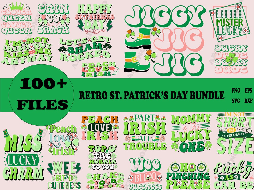 St. Patrick's Day Retro SVG Bundle, Retro SVG, St Patrick's Day Quotes ...