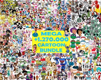 1.270.000+ Mega Cartoon Svg Bundle, Cartoon Mega Png, Silhouette, Cricut, Cartoon Characters Mega Bundle Svg, Giga Cartoon Bundle
