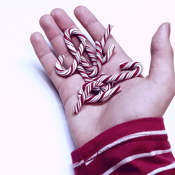 SET OF 2 Polymer clay Candy Canes
