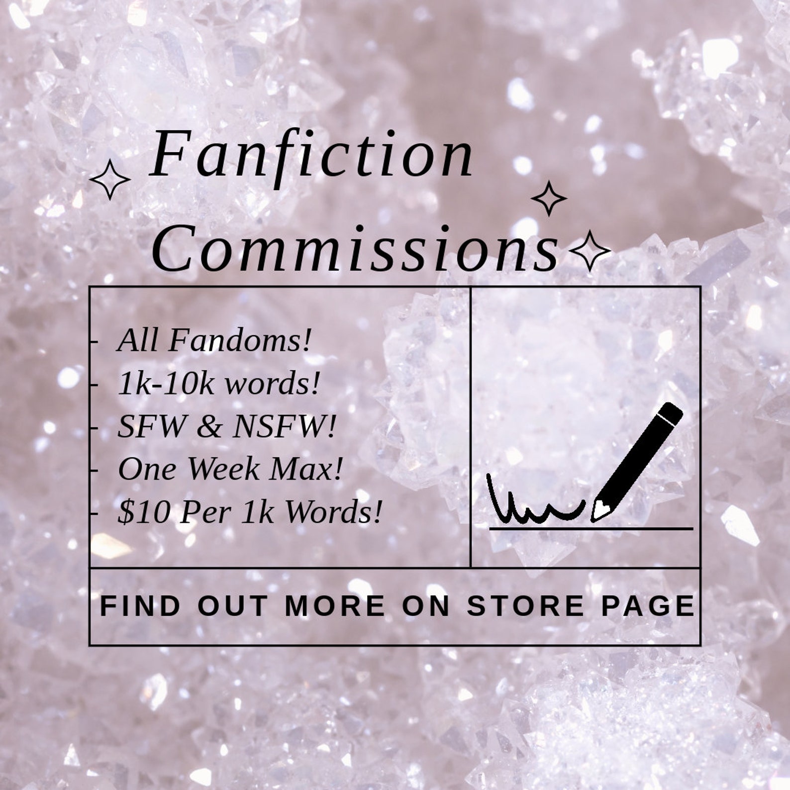 Fanfiction Writing Commissions Etsy