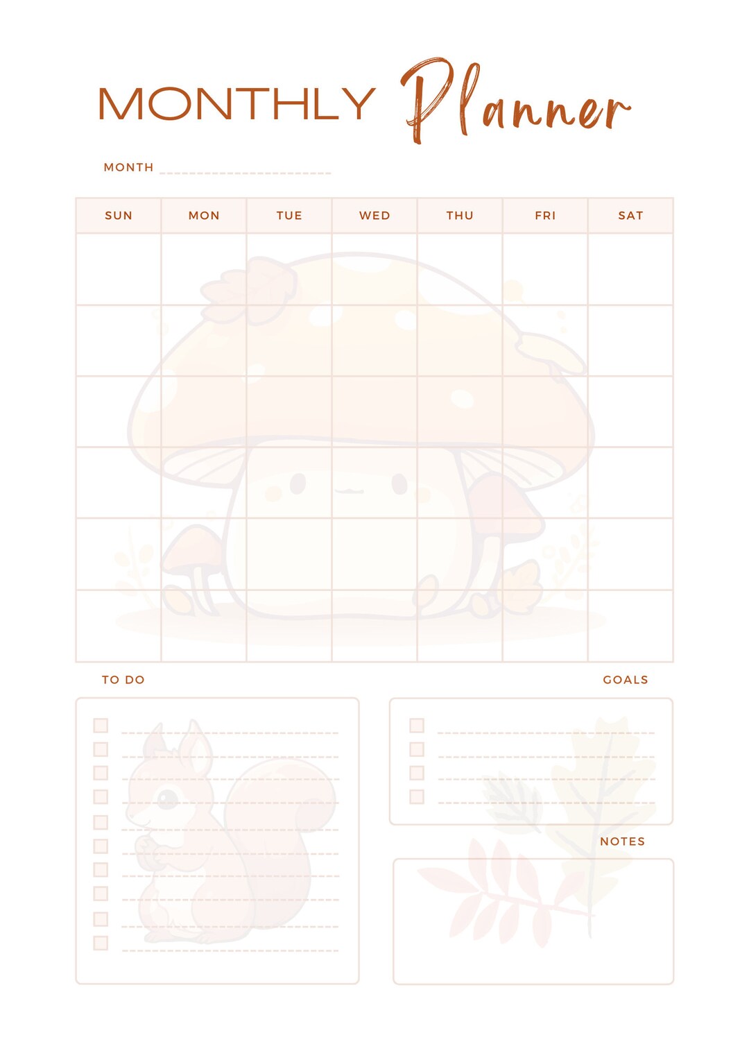 Autumn Planner Printable Printable Fall Planner Festive Fall - Etsy