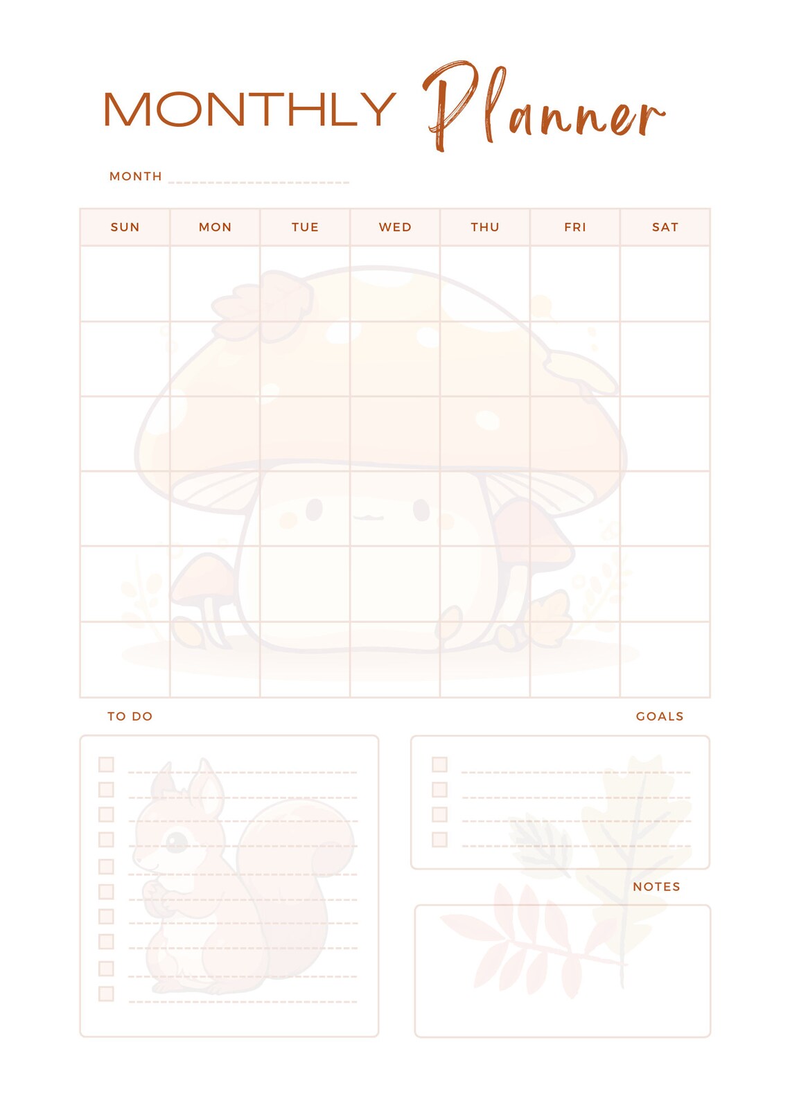 Autumn Planner Printable Printable Fall Planner Festive Fall - Etsy
