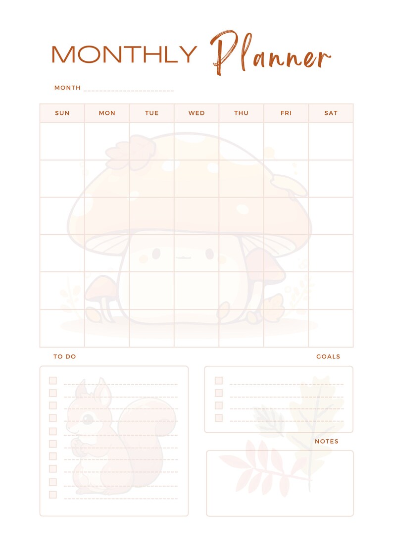Autumn Planner Printable Printable Fall Planner Festive Fall - Etsy