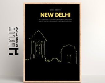 India Gate Silhouette with Netaji Subhash Chandra Bose - NEW DELHI Digital Poster