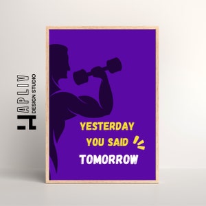 Yesterday you said tomorrow digital purple and yellow poster.