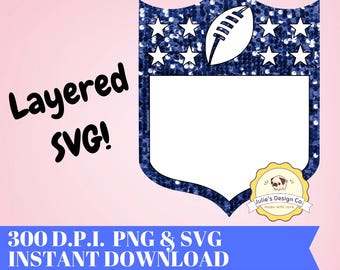 Football Frame Glitter Effect PNG/SVG - Instant Download