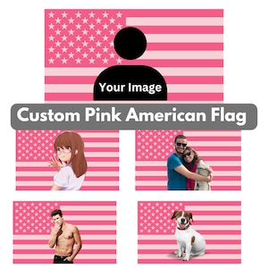 Custom Photo Pink American Tapestry Personalized Tapestry Design Celebrity Funny Flag Tapestry Bedroom Decor, Pink American Flag, dorm room